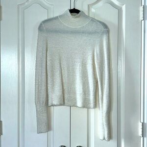 Leith Woman’s Fuzzy Sweater Size XS Beige